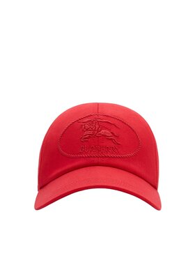 BURBERRY 男士帽子 81107691 SS2025 红色 骑士印章华达呢棒球帽