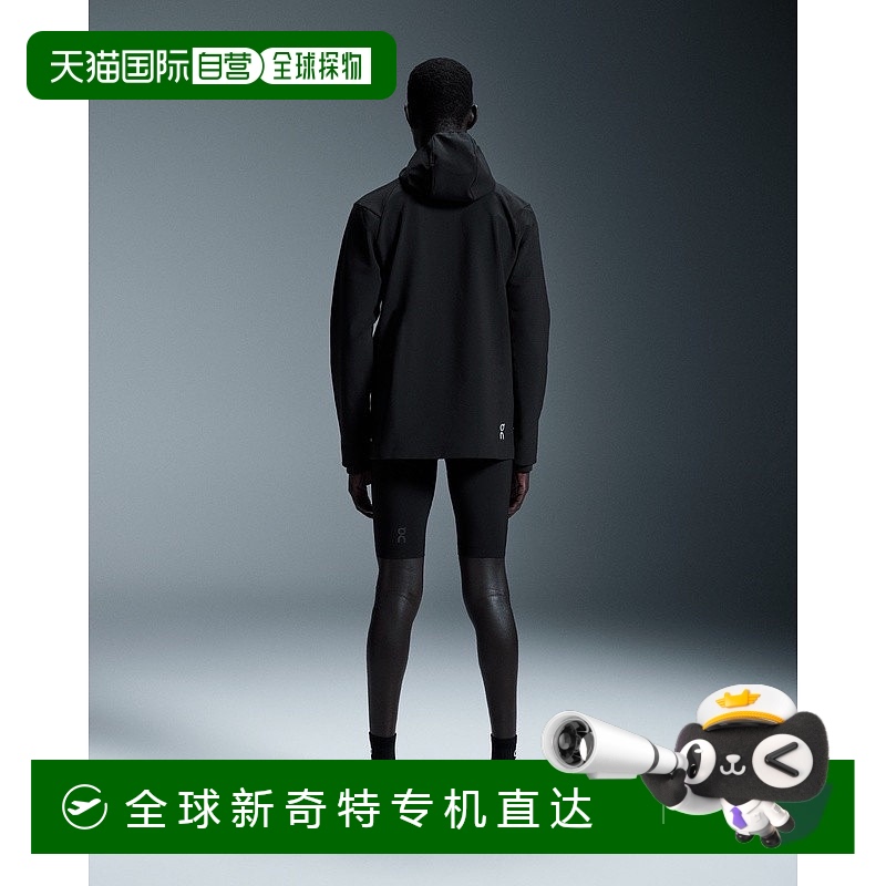 欧洲直邮On昂跑Pace系列男士黑色聚酯拉链设计连帽卫衣