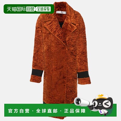 自营Victoria Beckham Brown/black Textured Velvet Coat - brow