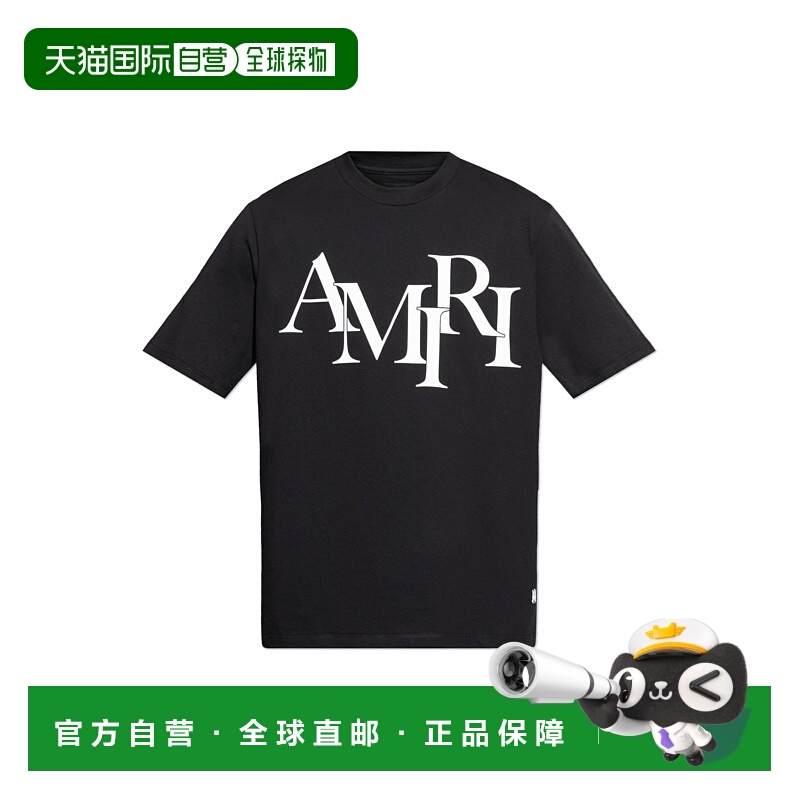 1h可退 香港直邮AMIRI 男士T恤 AMJYTE11490001 SS2025 黑色