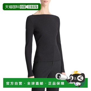 Rib black Slash Top 美国奥莱直发 Neck 自营Vince