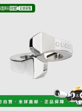 自营欧洲直邮Gucci/古驰 Chiodo系列银色银925马蹄铁造型宽版戒指