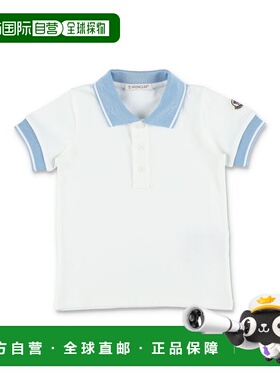 香港直邮MONCLER 男童T恤 8A000018496F034 SS2026 白色 POLO BIC