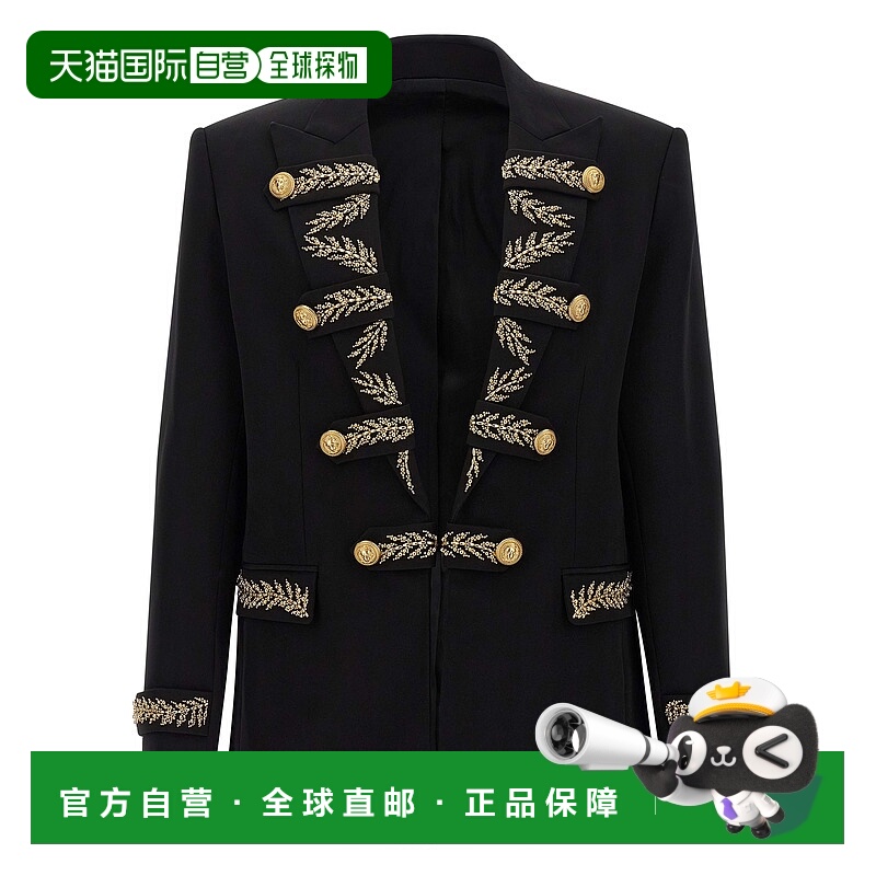 1h可退 香港直邮BALMAIN 男士外套 FH1SM176PD09EAD AW2025 黑色