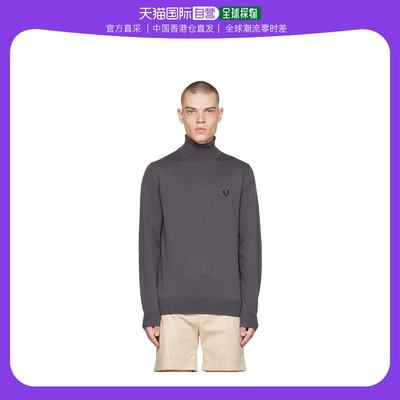 香港直邮潮奢 Fred Perry 男士灰色 Roll Neck 高领毛衣