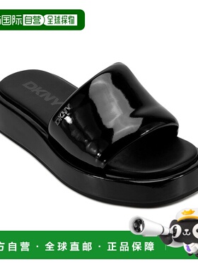 自营 dkny女式Lachine厚底拖鞋-黑色 美国奥莱直发凉鞋