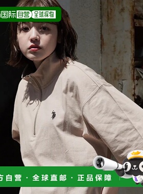 1h可退 日本直邮U.S. POLO ASSN. 男女同款半拉链短袖T恤 舒适全