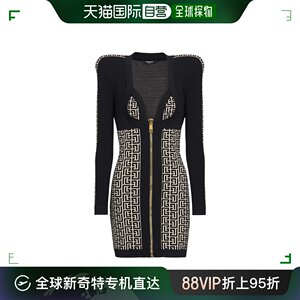 香港直邮潮奢 Balmain 巴尔曼 女士 针织紧身连衣裙 AF1R8475KB02