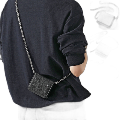 日本直邮MM6 Maison Margiela 女式皮革迷你钱包零钱包链条钱包 S