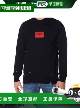 香港直邮GIVENCHY 男士针织毛衣 BM900Q400H001 SS2019 黑色 logo