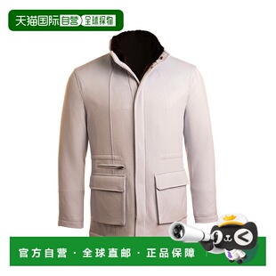 自营Kired By Kiton Konew Cashmere-Mink Fur Overcoat - blue