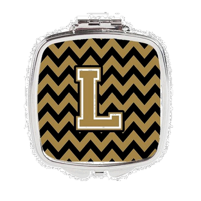 自营 Carolines Treasures CJ1050-LSCM 字母 L 雪佛龙黑色和金色