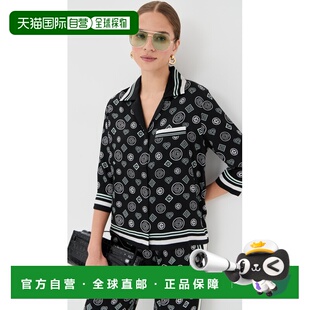 1h可退 香港直邮Casablanca 女士 真丝缎面衬衫式睡衣  舒适时尚