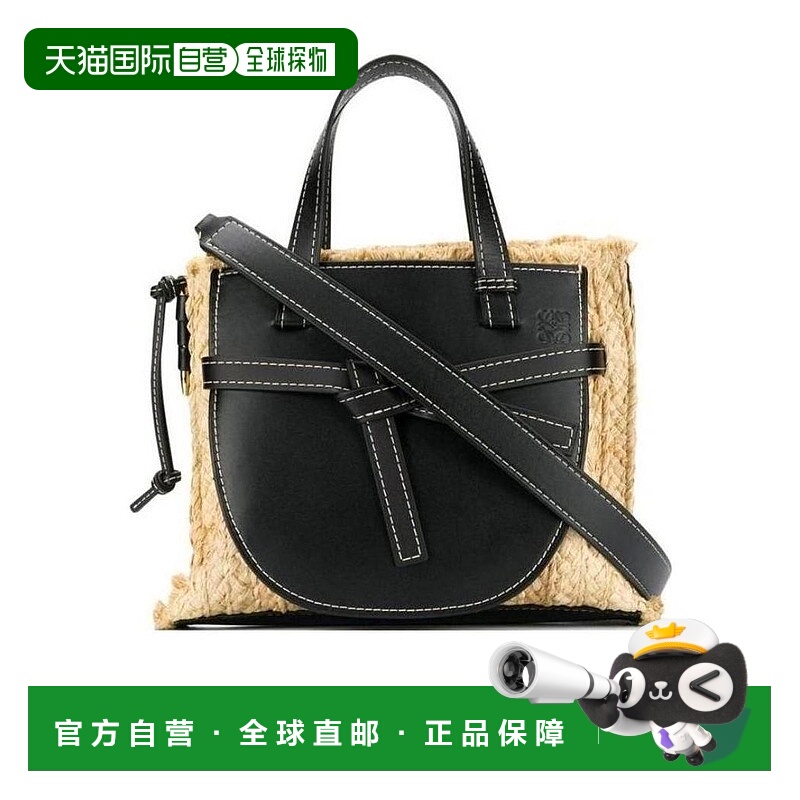 香港直邮LOEWE 女士手提包 32913U611208 SS2019 黑色 压花徽标手