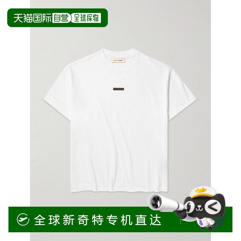 1h可退 香港直邮Essentials 男士 Logo-Appliqued 棉针织T恤 125S