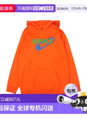 1h可退 香港直邮versace 女童 连帽运动衫童装 orange橙色 舒适时