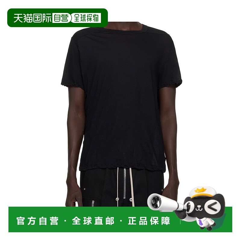 1h可退 香港直邮RICK OWENS 男士T恤 RU02E1265UC09 AW2025 黑色