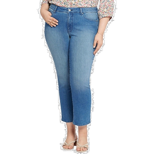 自营NYDJ Plus Marilyn Stargazer 九分牛仔裤 - 蓝色 美国奥莱直