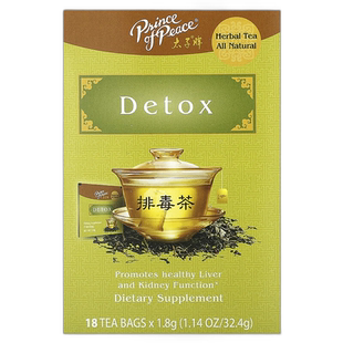 香港直邮太子牌,Herbal Tea, Detox, 18 Tea Bag,  1.14 oz (32.4