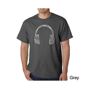 男式 文字艺术 不同语言 Pop 音乐 耳机 Art 恤