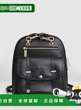 自营 belle & bloom5th Ave皮革背包-黑色 美国奥莱直发双肩包