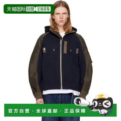 1h可退 香港直邮Sacai 男士 海军蓝 & 卡其色 Sponge Sweat 连帽