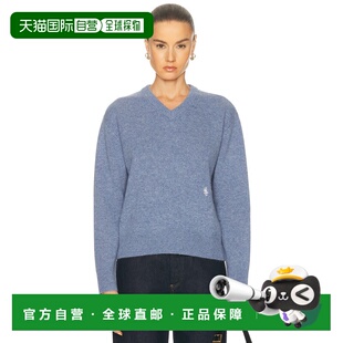 1h可退 香港直邮潮奢 SPORTY & RICH 女士 SRC 羊绒V领毛衣 WS076