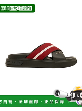 自营 Bally Jake 6300473 男士黑色/红色小牛皮纯色皮革凉鞋 - 多