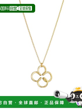 自营adornia14k镀金三叶草项链-金色 美国奥莱直发吊坠四叶草