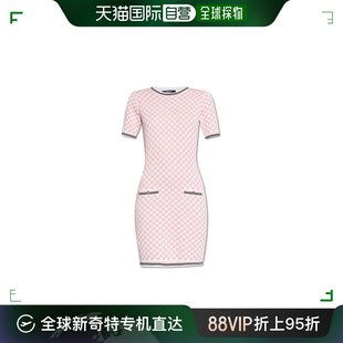 女士 香港直邮潮奢 范思哲 格纹圆领针织迷你连衣裙 Versace 1015