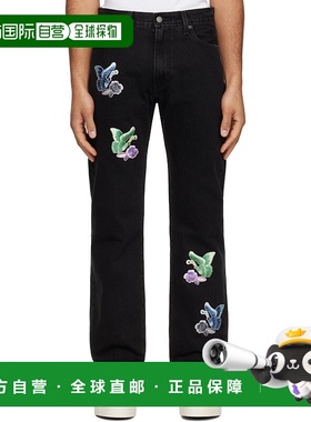 1h可退 香港直邮潮奢 Anna Sui 安娜苏 男士 黑色 Washed Patchwo