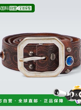 1h可退 香港直邮潮奢RRL拉夫 劳伦男士Rasco精饰皮带腰带时尚休闲