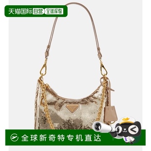 香港直邮Prada 女士 1h可退 普拉达 亮珠片肩包 Nylon