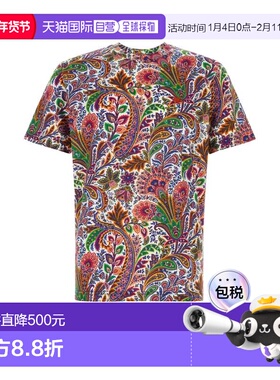 1h可退 香港直邮Etro 艾特罗 男士 佩斯利印花短袖T恤 MRMA0002AK