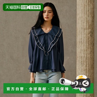 1h可退 日本直邮SOMETHING 女士荷叶领牛仔衬衫 ST2420001纯棉