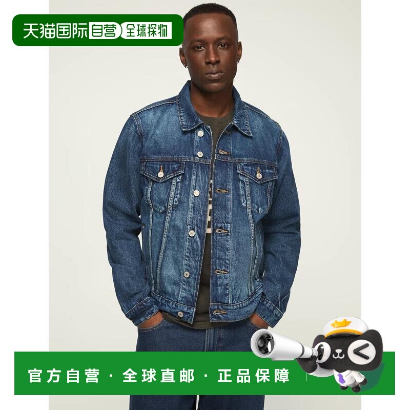 自营lucky brandLucky品牌男士牛仔卡车夹克-中蓝 美国奥莱直发