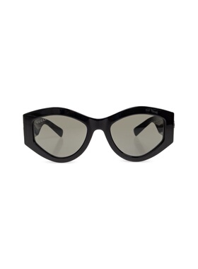 GUCCI 女士眼镜 840002J07401012 SS2026 黑色 椭圆形镜框太阳镜