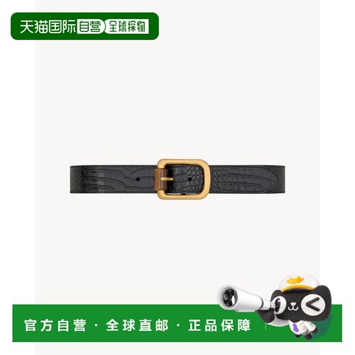 欧洲直邮YSL(圣罗兰) Ceinture à boucle cylindre en cuir embo