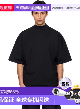 香港直邮Jil Sander 吉尔 桑达 男士 黑色 Cotton Mock-Neck T 恤
