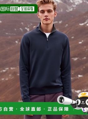 自营 scott barberPima Interlock Zip Mock，午夜 - mdnt 美国奥