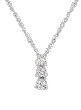 自营 Suzy Levian 14K 白金 0.33 克拉。 tw。钻石渐变吊式项链 -