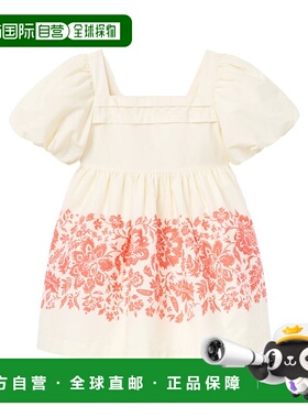 自营 Janie and Jack花朵镶边泡泡袖连衣裙-白色 美国奥莱直发