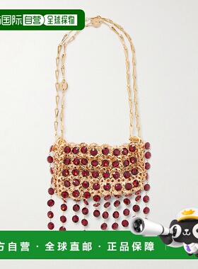 1h可退 香港直邮Rabanne 女士 水晶装饰链甲肩包 26PSS0127MET845