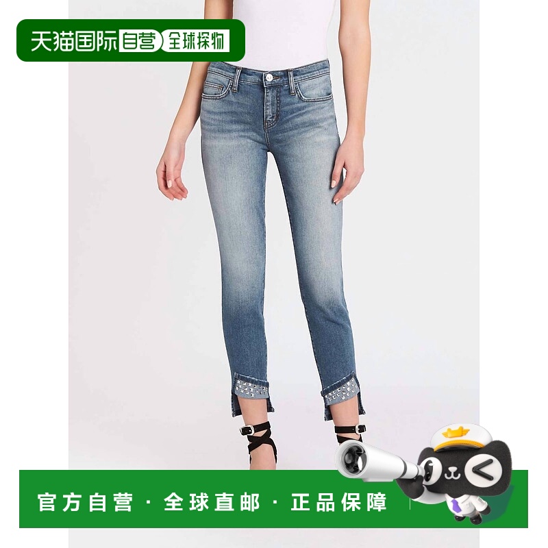 自营 current elliottKeeling-Keeling翻踝细高跟牛仔裤 美国奥莱