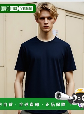 香港直邮HERNO 男士T恤 JG000166U520059200BLU CO 蓝色 圆领短袖