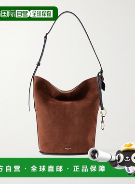 1h可退 香港直邮alaia 女士 皮革饰边绒面革手提包 AA1L6005CA577