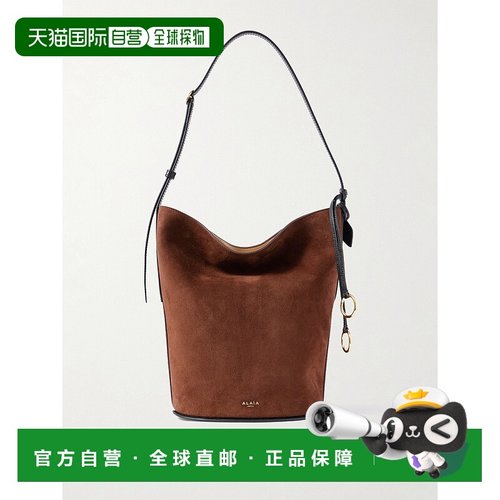 1h可退 香港直邮alaia 女士 皮革饰边绒面革手提包 AA1L6005CA577