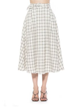 alexia admor【美国奥莱】直发 Eline Tweed Skirt - ivory plaid