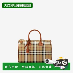 欧洲直邮Burberry (2025新品) 中号格纹保龄球包新款背包手提包