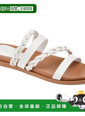 自营 journee collectionJournee女式Colette中宽平底凉鞋-白色